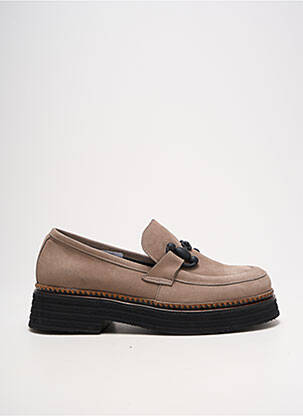 Mocassins bout rond talon de 4 à 6cm beige BUENO femme