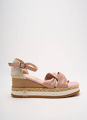 Sandales/nu pieds matière lisse talon de 4 à 6cm rose KANNA femme