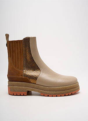 Bottines/boots matière lisse talon de 4 à 6cm beige MINKA DESIGN femme