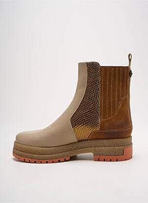 Bottines/boots matière lisse talon de 4 à 6cm beige MINKA DESIGN femme