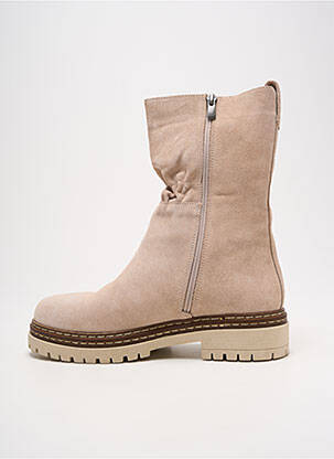 Bottines/boots nubuck talon plat jusqu'à 3cm beige METAMORF'OSE femme