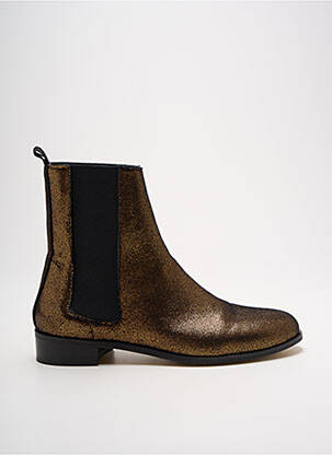 Bottines/boots tissage satiné talon plat jusqu'à 3cm marron ANAKI femme