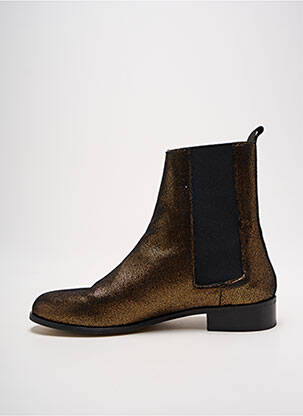 Bottines/boots tissage satiné talon plat jusqu'à 3cm marron ANAKI femme