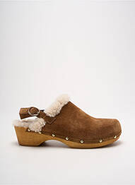 Mules/sabots nubuck talon de 4 à 6cm marron ANAKI femme