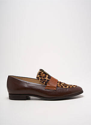 Mocassins tissage satiné talon plat jusqu'à 3cm marron GADEA femme