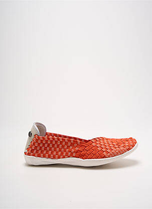 Ballerines tissage satiné talon plat jusqu'à 3cm orange BERNIE MEV femme