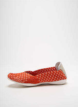 Ballerines tissage satiné talon plat jusqu'à 3cm orange BERNIE MEV femme