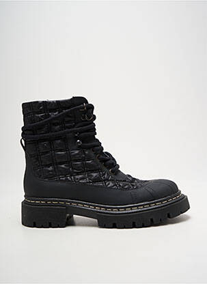 Bottines/boots tissage satiné talon de 4 à 6cm noir ANAKI femme