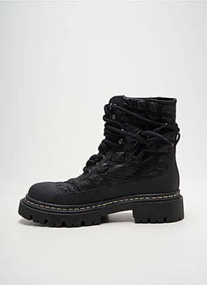 Bottines/boots tissage satiné talon de 4 à 6cm noir ANAKI femme