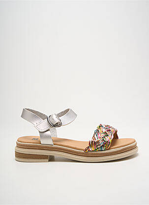 Sandales/nu pieds matière lisse talon de 4 à 6cm argent MKD femme