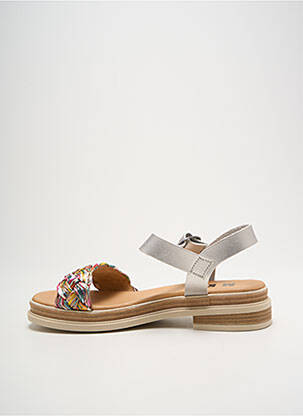 Sandales/nu pieds matière lisse talon de 4 à 6cm argent MKD femme
