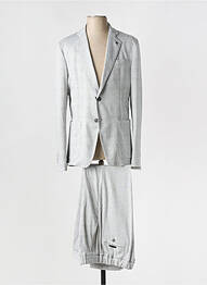 Costume de ville fermeture zippée sous rabat boutonné gris UNGARO homme