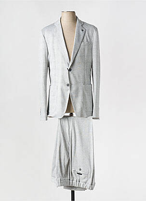 Costume de ville fermeture zippée sous rabat boutonné gris UNGARO homme