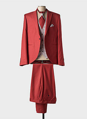 Costume de cérémonie coupe costume rouge ENZO ROMANO homme
