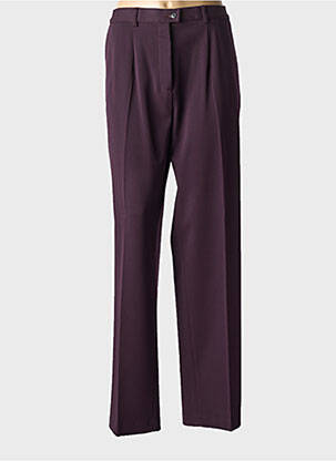 Pantalon droit fermeture zippée sous rabat boutonné violet KIPLAY femme