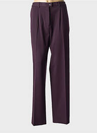 Pantalon droit fermeture zippée sous rabat boutonné violet KIPLAY femme