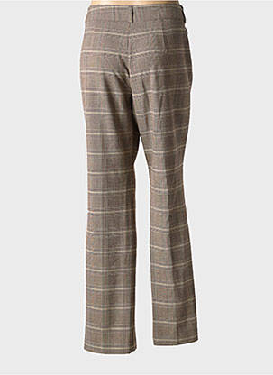 Pantalon droit fermeture zippée sous rabat boutonné beige LUCCHINI femme