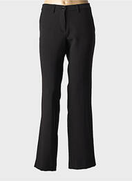Pantalon droit fermeture zippée sous rabat boutonné noir LCDN femme