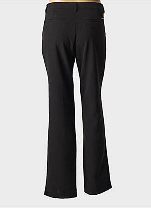 Pantalon droit fermeture zippée sous rabat boutonné noir LCDN femme