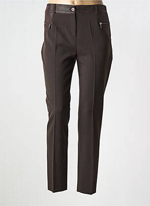 Pantalon slim poches marron FEMMES JE VOUS AIME femme