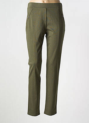 Pantalon slim taille élastique vert HALOGENE femme