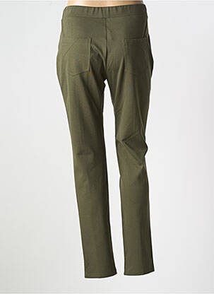 Pantalon slim taille élastique vert HALOGENE femme