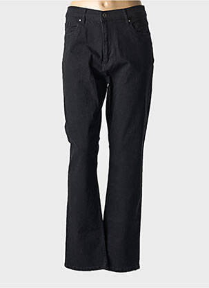 Pantalon droit fermeture zippée sous rabat boutonné noir LCDN femme