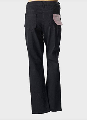 Pantalon droit fermeture zippée sous rabat boutonné noir LCDN femme