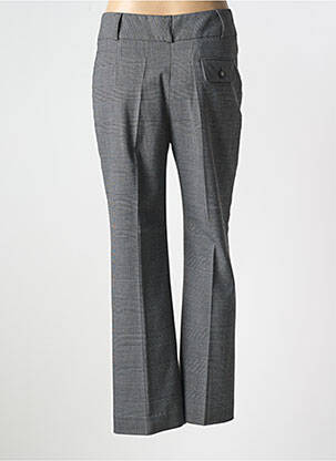 Pantalon droit fermeture zippée sous rabat avec crochet gris CAROLL femme