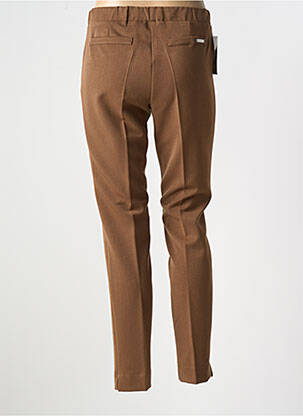 Pantalon slim taille élastique marron QUATRE VINGT JOURS femme
