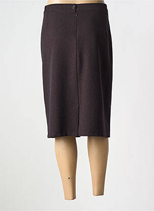 Jupe mi-longue coupe droite marron PLURIELLES femme