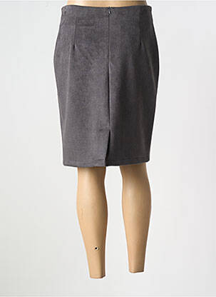 Jupe mi-longue coupe droite gris PLURIELLES femme