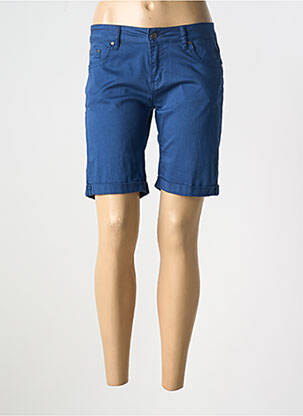 Bermuda coupe droite bleu KALAI femme