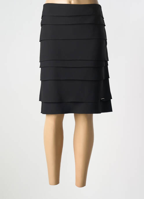 Jupe mi-longue noir QUATRE VINGT JOURS pour femme