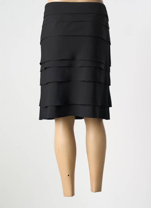Jupe mi-longue noir QUATRE VINGT JOURS pour femme