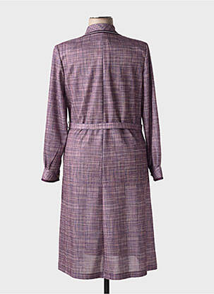 Robe mi-longue imprimé fantaisie manches longues violet VALMODE femme