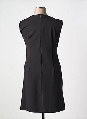 Robe mi-longue tissage crêpe sans manche noir FEMMES JE VOUS AIME femme