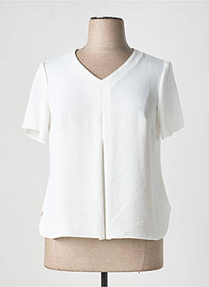 Top coupe fluide manches courtes blanc GEVANA femme