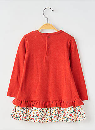 Robe mi-longue fermeture pressionnée manches longues orange BABY BOL fille