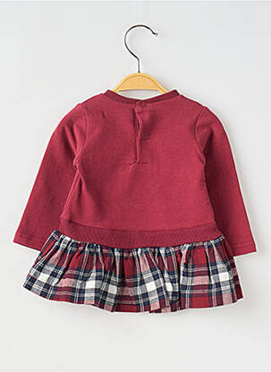 Robe mi-longue fermeture pressionnée manches longues rouge BABY BOL fille