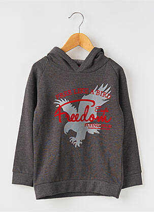 Sweat-shirt à capuche tissage chiné manches longues gris KNOT SO BAD garcon