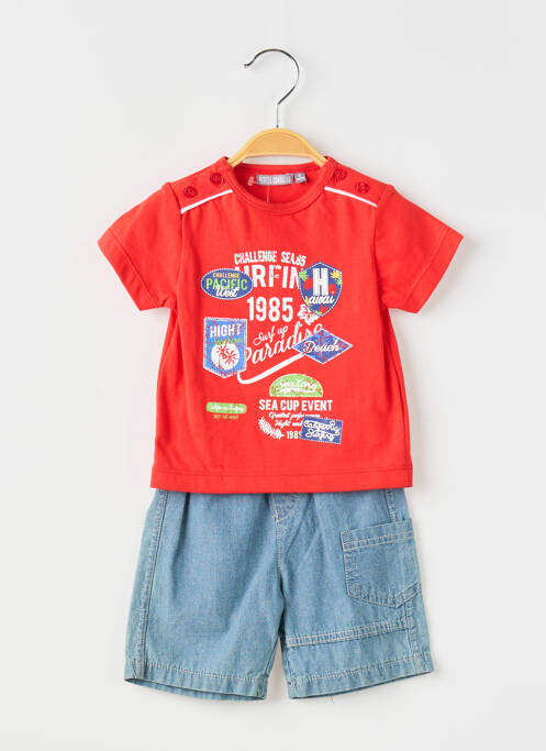 Ensemble short rouge PETITES CANAILLES pour garçon
