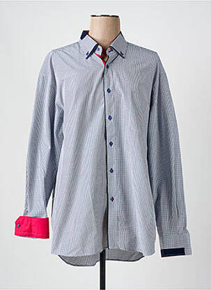 Chemise manches longues coupe droite bleu LOUIS VICTOR homme