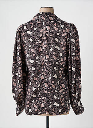 Chemisier coupe droite manches longues gris JEFF GALLANO femme