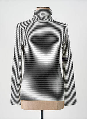 Pull col roulé coupe cintrée manches longues noir KANOPE femme