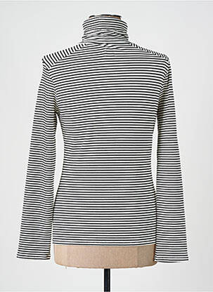 Pull col roulé coupe cintrée manches longues noir KANOPE femme