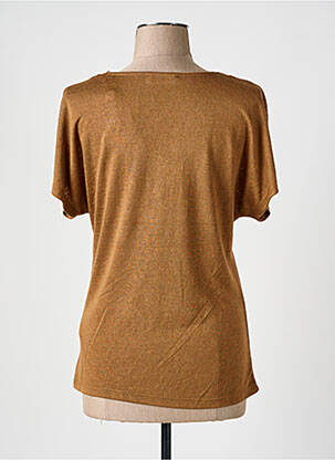 T-shirt col v manches courtes marron CONCEPT K femme
