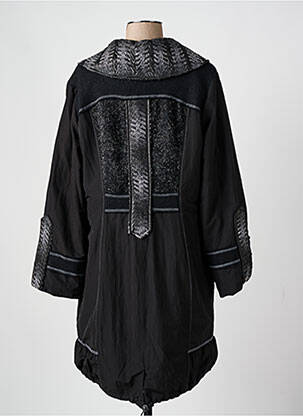 Manteau long coupe droite sans capuche noir QUATRE VINGT JOURS femme