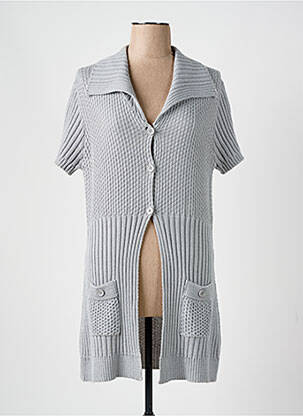 Gilet manches courtes fermeture boutonnée sur le devant gris JAC JAC femme