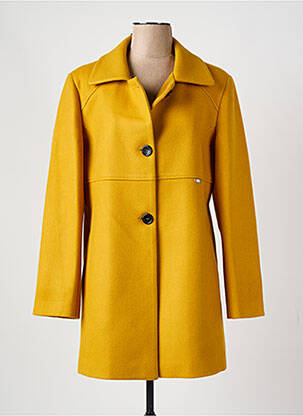 Manteau long coupe droite sans capuche jaune QUATRE VINGT JOURS femme